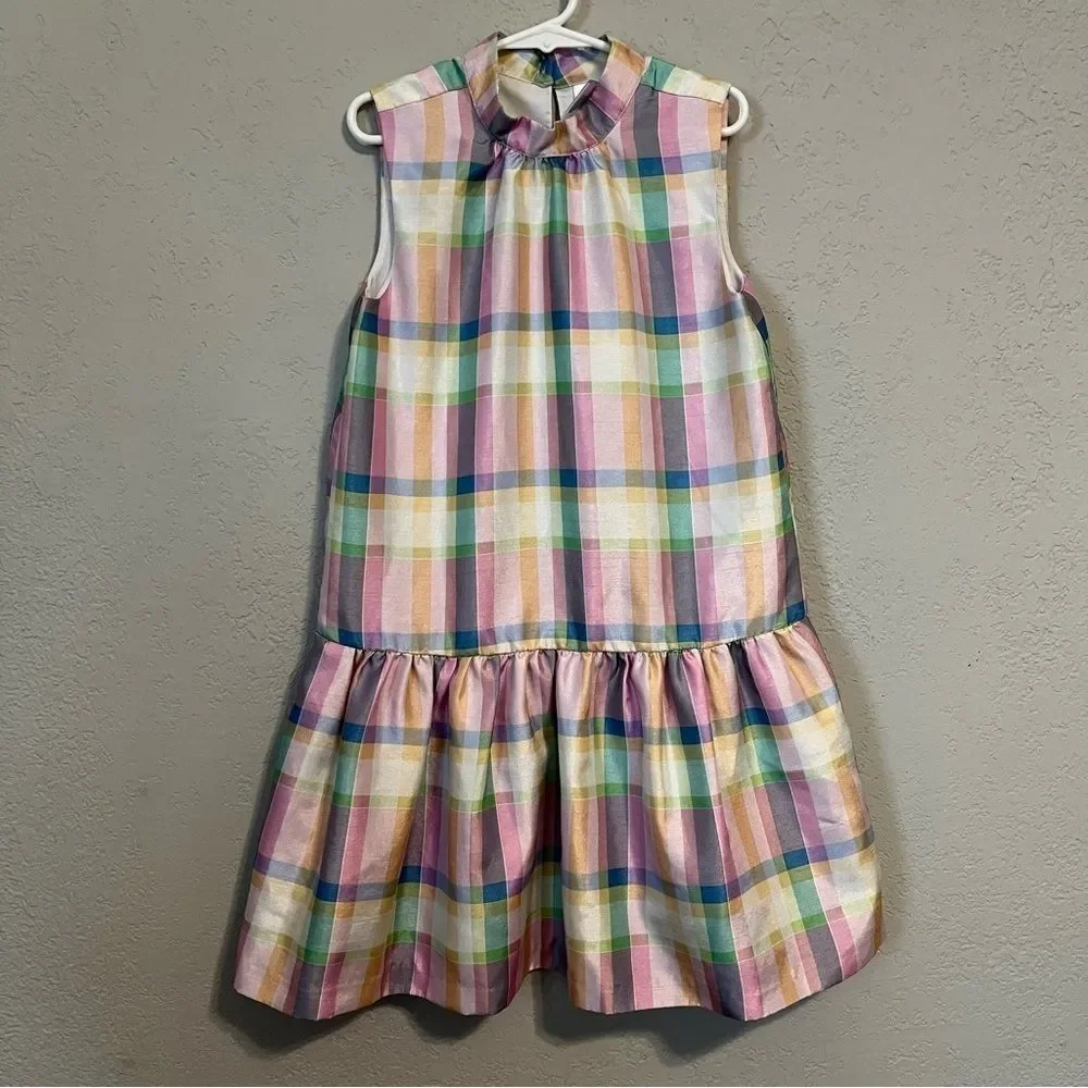 Gymboree Pastel Plaid Sleeveless Cocktail Dress - Picture 2 of 7